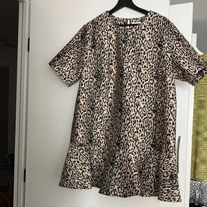 H&M Black and Beige Animal Print Dress